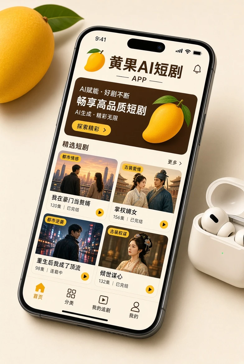 黄果AI短剧APP界面